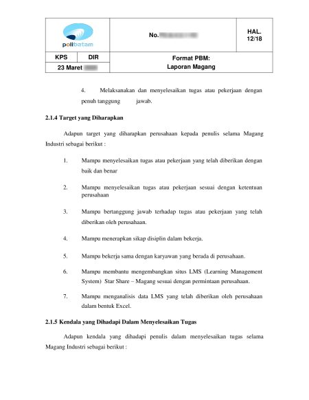 4449f33579cac3ec4c9710a15b4fc5a1 11 Uraian Tugas di Laporan Magang
