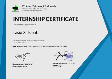 Sample HRD.UTM .DA 2023.0069.0069 SRTF.MGG Volunoid Contoh sertifikat magang