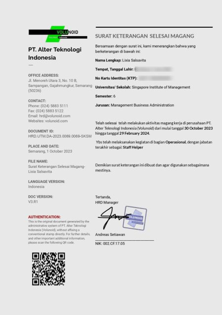 Sample Surat Keterangan Selesai Magang Lixia Salsavita Volunoid Sample Surat Keterangan Selesai Magang Lixia Salsavita Volunoid - Surat Keterangan Selesai Magang: Pengertian, Fungsi dan Wujudnya